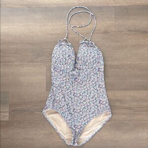 J Crew Small Floral Print One Piece Spaghetti Halter Top